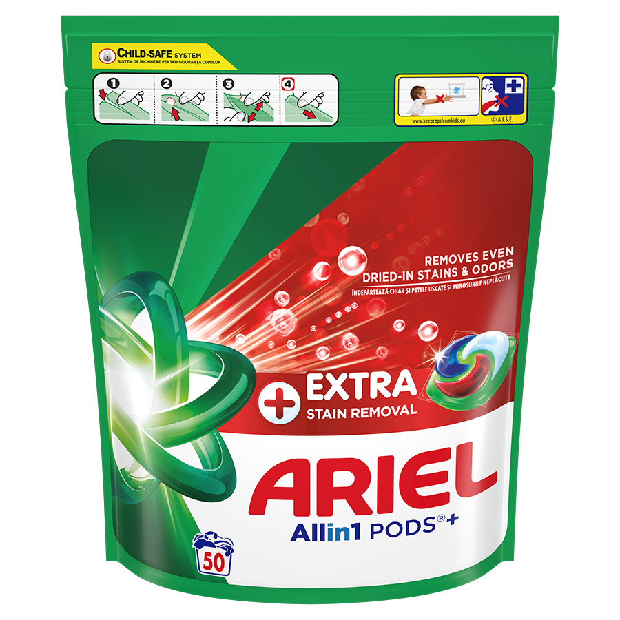 Ariel All In 1 Pods Extra Clean Απορρυπαντικό Πλυντηρίου Ρούχων 50τεμ.