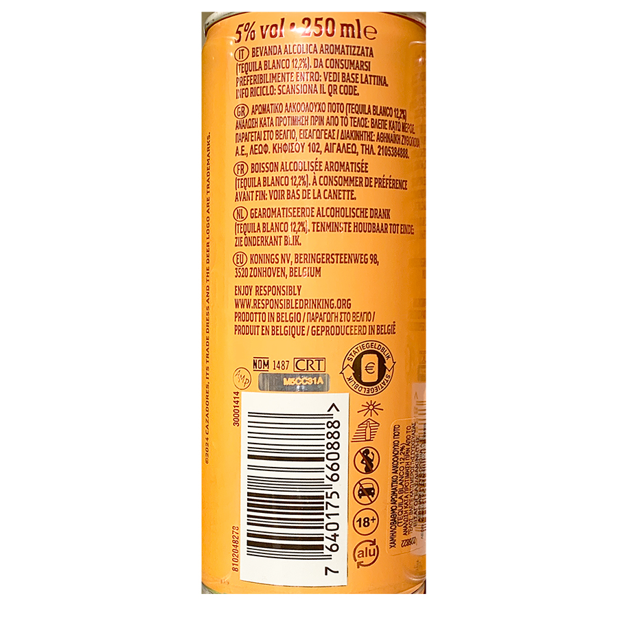 Cazadores Paloma Κοκτέιλ 250ml.
