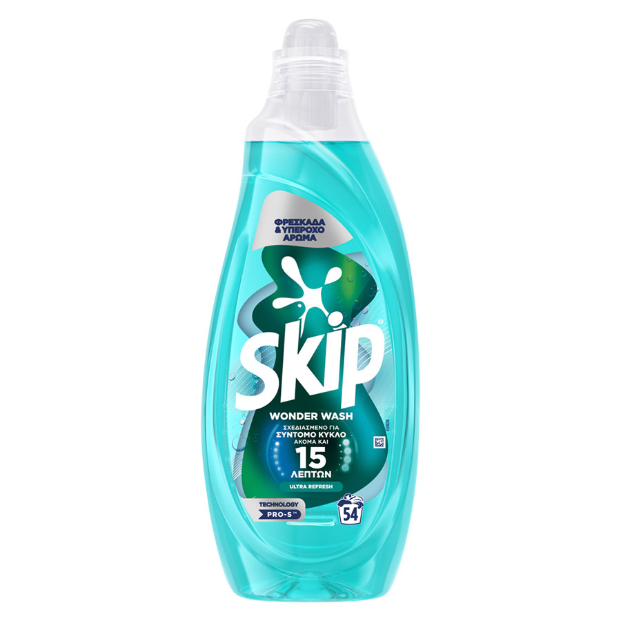 Skip Wonder Wash Υγρό Απορρυπαντικό Πλυντηρίου Ρούχων Ultra Refresh 54mez. 2,16lt.