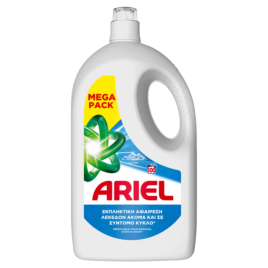 Ariel Υγρό Απορρυπαντικό Πλυντηρίου Ρούχων Alpine 100mez. 4,5lt.