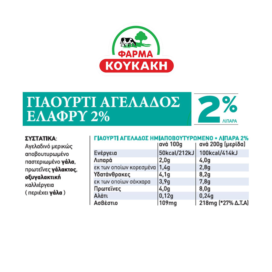 Φάρμα Κουκάκη Γιαούρτι Αγελάδος 2% Λιπαρά 3x200γρ.