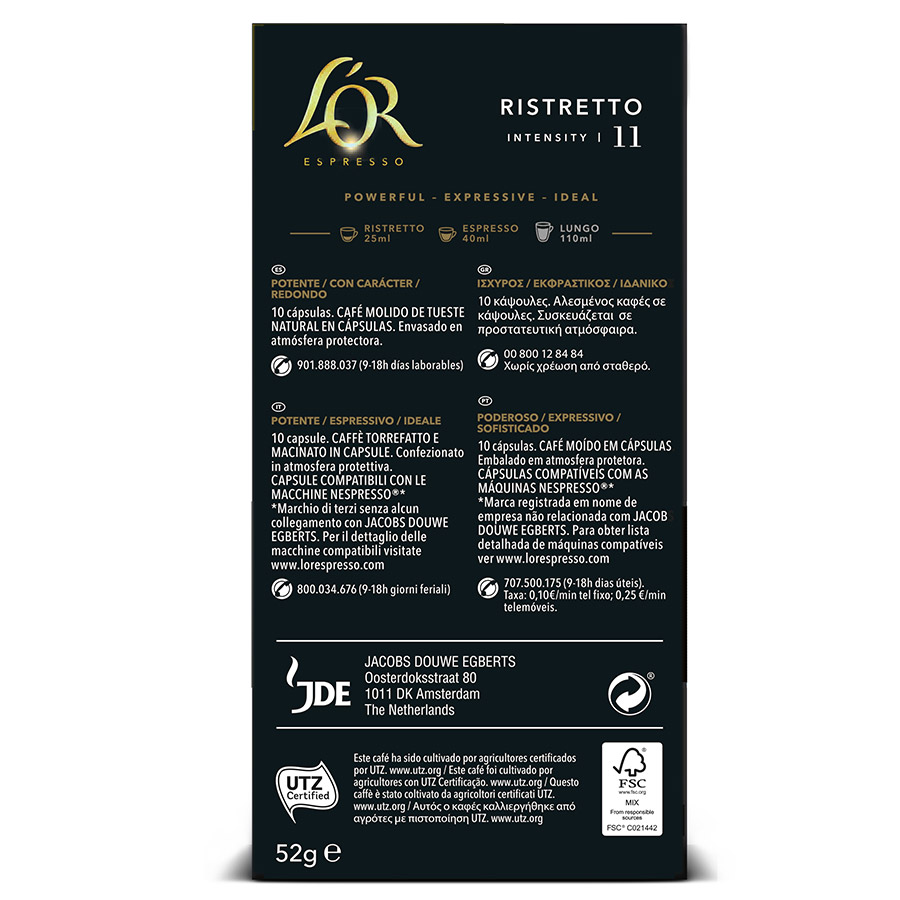 Lor Ristretto Καφές Espresso Σε Κάψουλες 10τεμ.