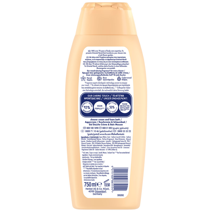 Fa Αφρόλουτρο Oriental Neroli 750ml.