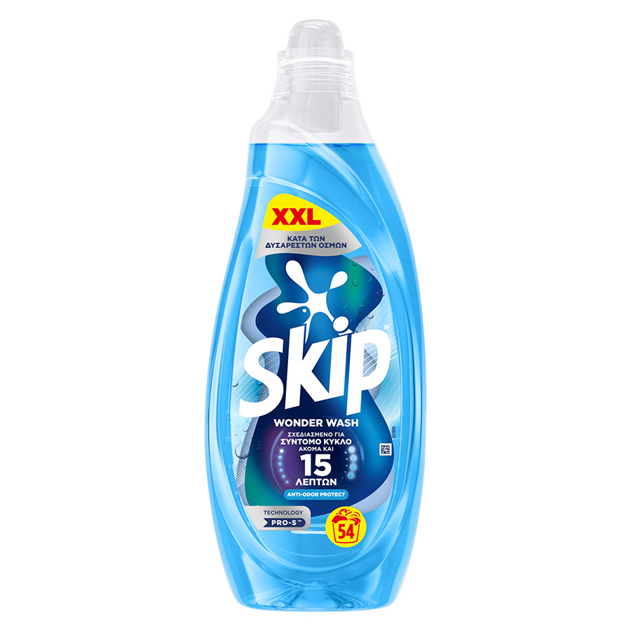 Skip Wonder Wash Υγρό Απορρυπαντικό Πλυντηρίου Ρούχων Anti Odor Protect 54mez. 2,1lt.