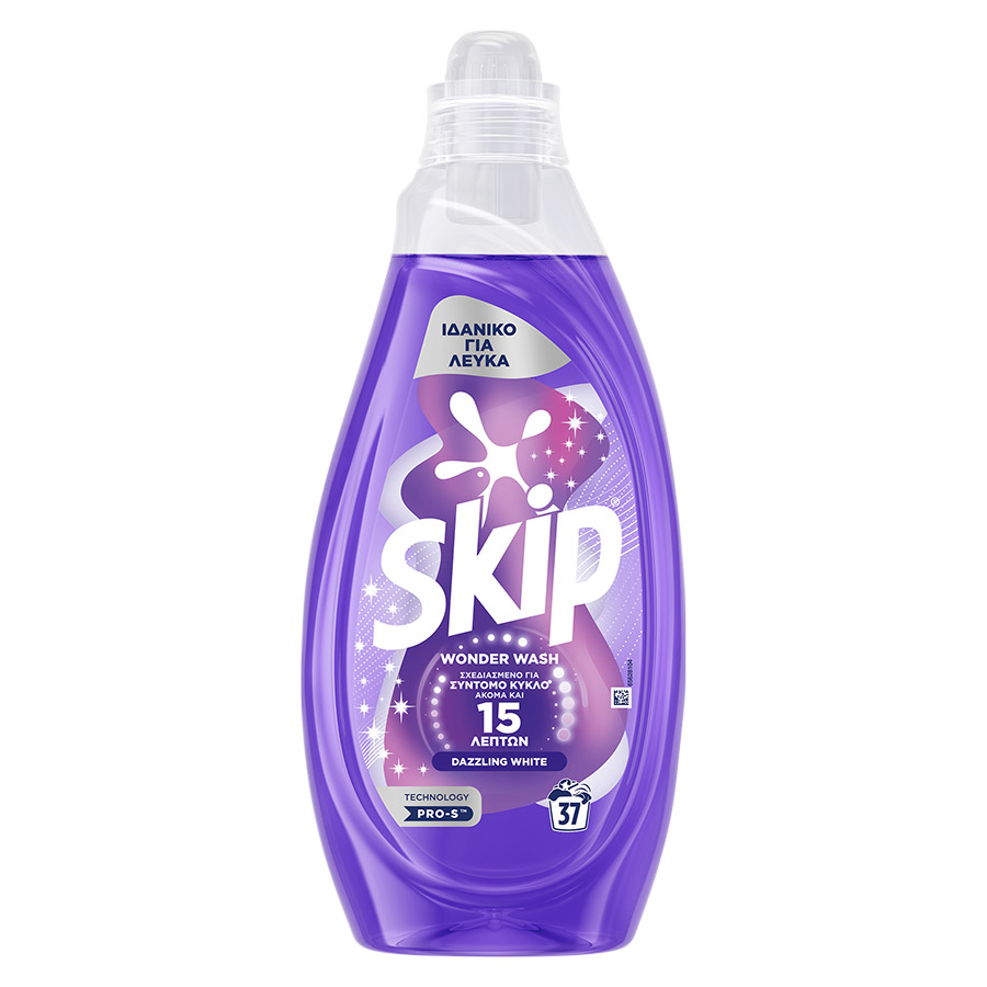 Skip Wonder Wash Υγρό Απορρυπαντικό Πλυντηρίου Ρούχων Dazzling White 37mez. 1,48lt.