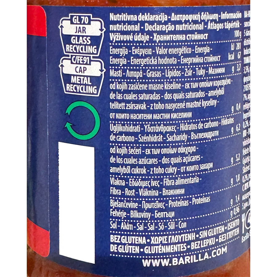 Barilla Σάλτσα Napoletana Οικογενειακή Συσκευασία 2x400γρ.