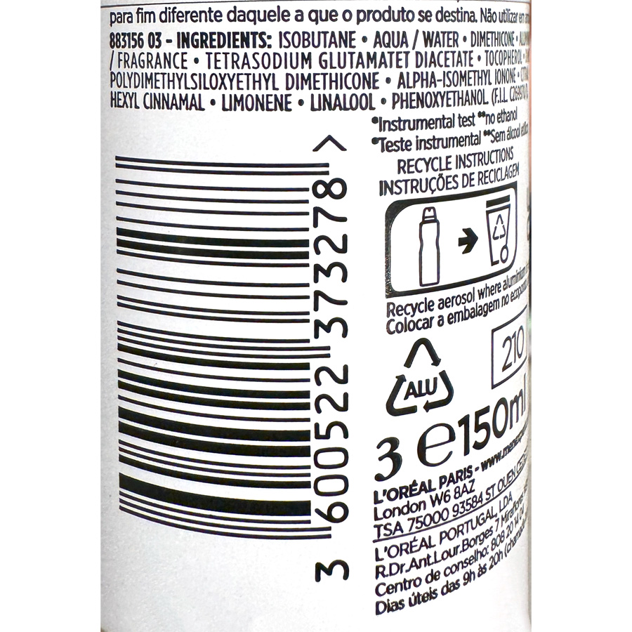 L'oreal Paris Men Expert Αποσμητικό Σπρέι Shirt Protect 150ml.