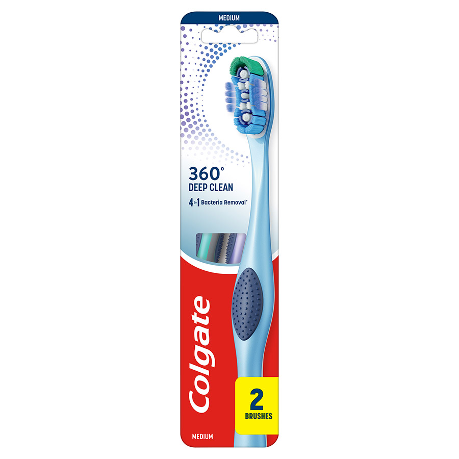 Colgate Οδοντόβουρτσα 360 Μέτρια 2τεμ.
