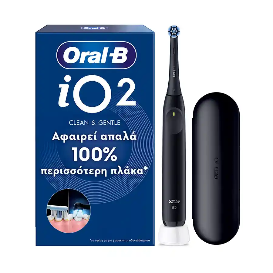 Oral-B iO Series 2  Black Ηλεκτρική Οδοντόβουρτσα Επαναφορτιζόμενη +Θήκη Ταξιδίου