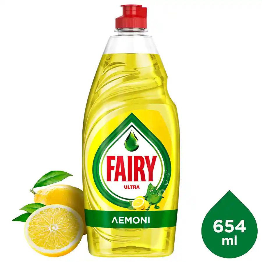Fairy Ultra Υγρό Απορρυπαντικό Πιάτων Λεμόνι 654ml.