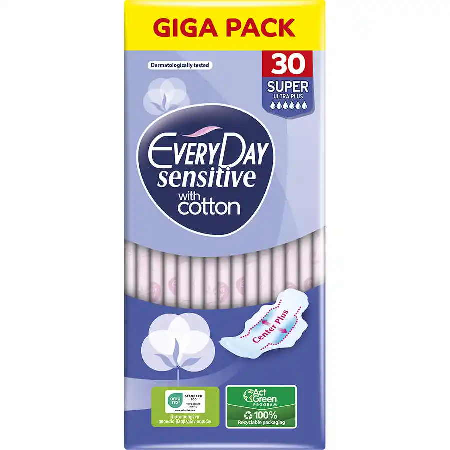 Every Day Sensitive Σερβιέτες Super Ultra Plus Giga Pack 30τεμ.