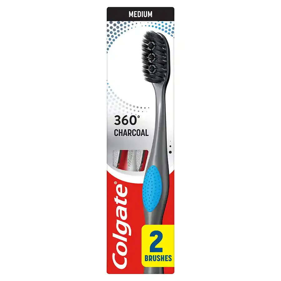 Colgate Οδοντόβουρτσα 360 Black Μέτρια 2τεμ.