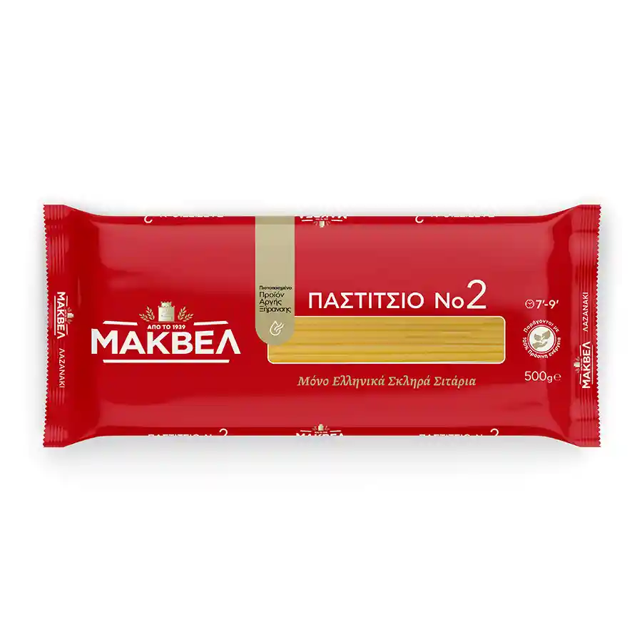 Μάκβελ Μακαρόνια Για Παστίτσιο Νo2 500γρ.