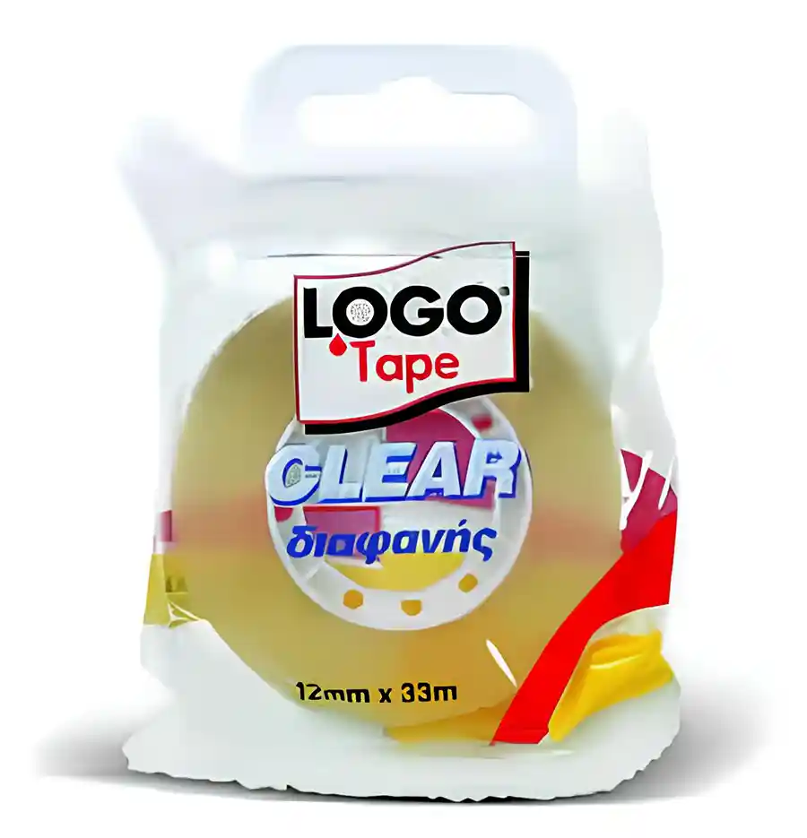 Logo Tape Σελοτέιπ Plastcor Clear 12x33mm.