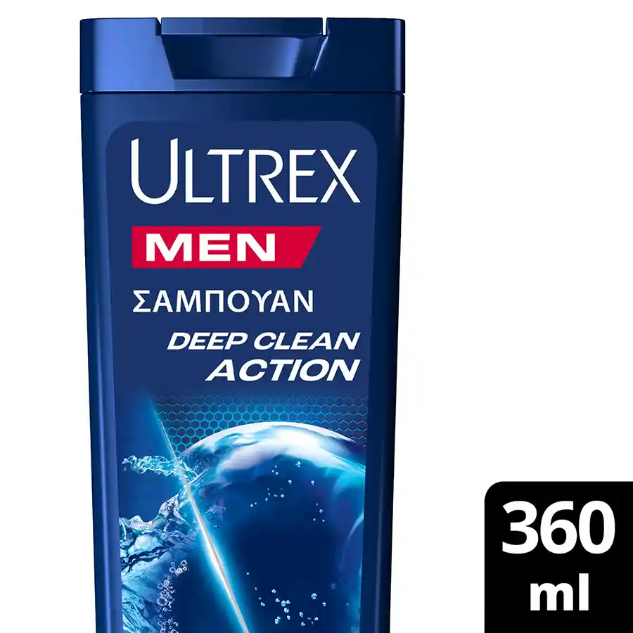 Ultrex Men Σαμπουάν Deep Clean Action Για Όλους Τους Τύπους Μαλλιών 360ml. 