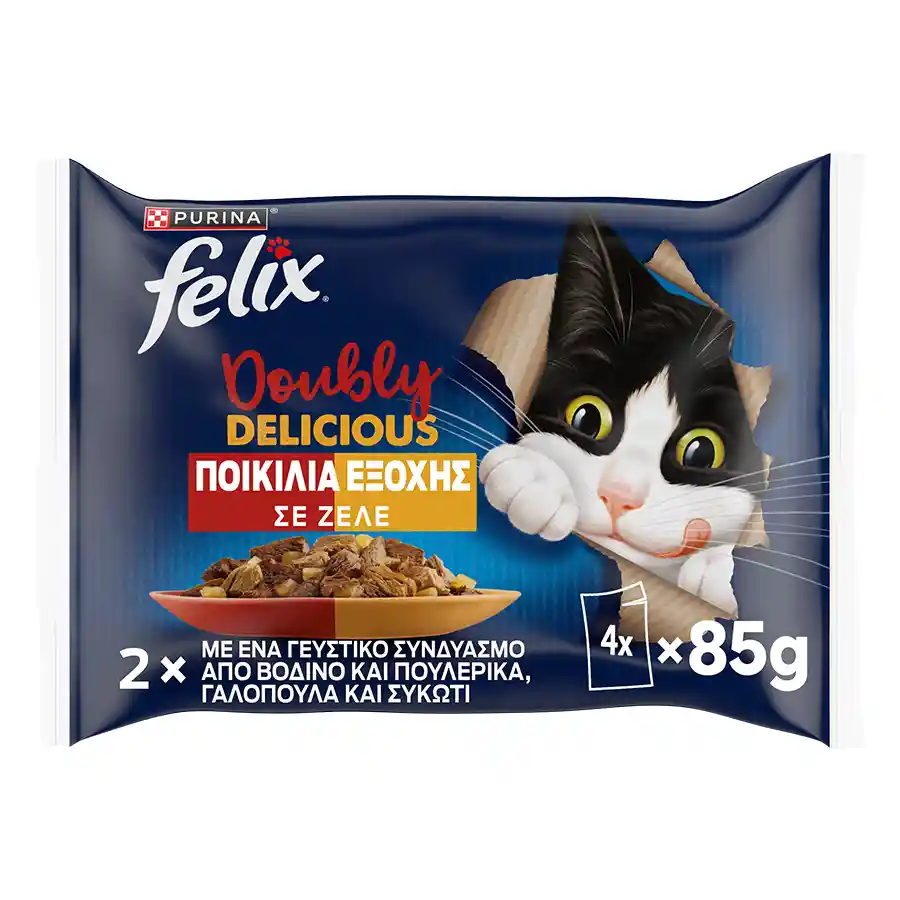 Purina Felix Γατοτροφή Agail Ποικιλία Κρεατικών Σε Ζελέ 4x85γρ.