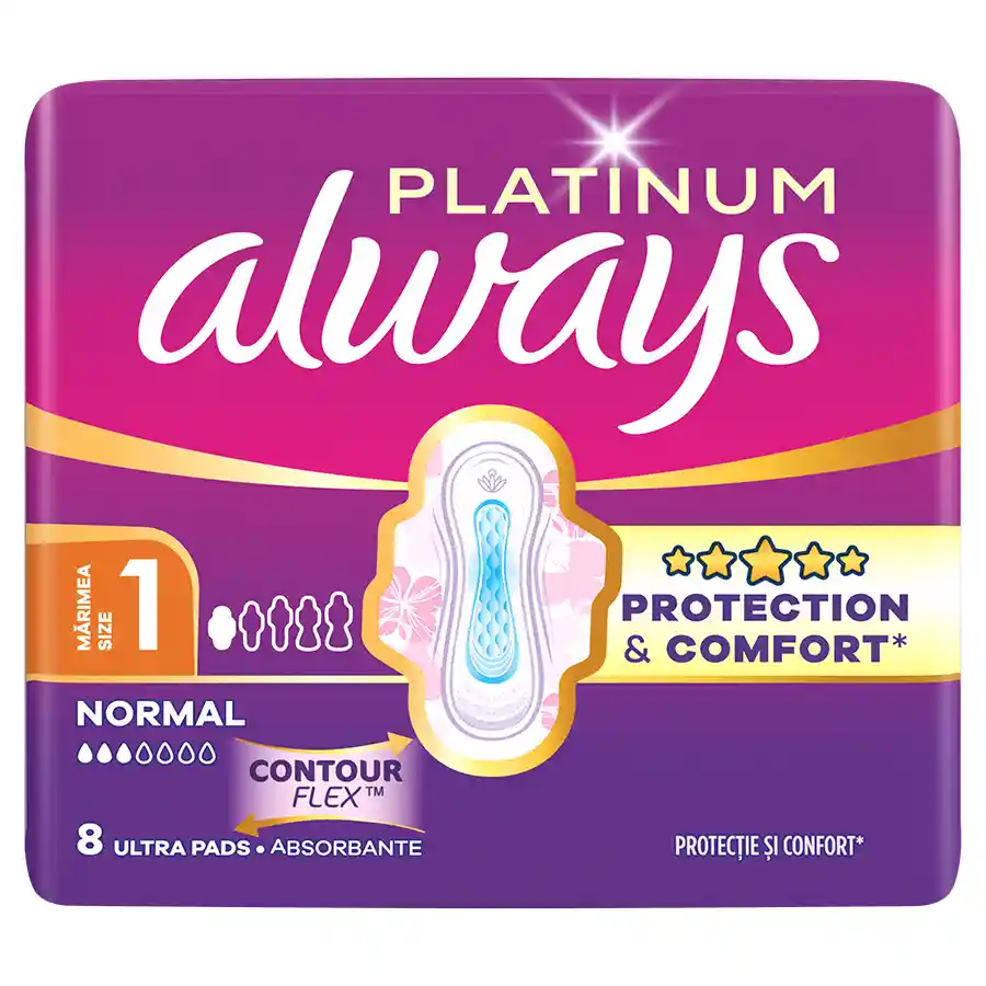 Always Ultra Platinum Σερβιέτες Normal (Μέγεθος 1) 8τεμ. 