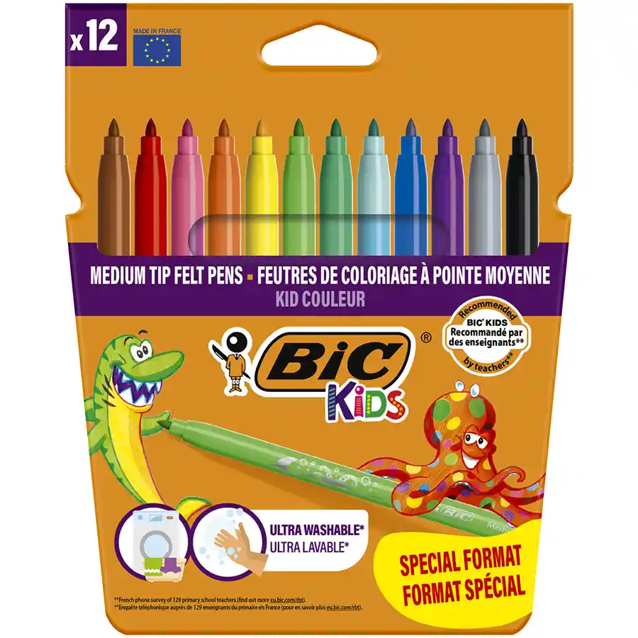 Bic Kids 750 Special Format Μαρκαδόροι Ζωγραφικής 12τεμ. 