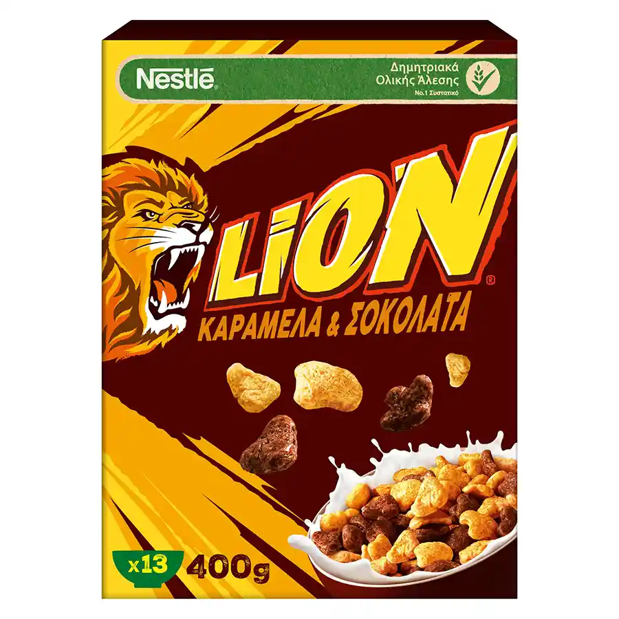 Nestle Lion Δημητριακά Ολικής Άλεσης Με Καραμέλα & Σοκολάτα 400γρ.