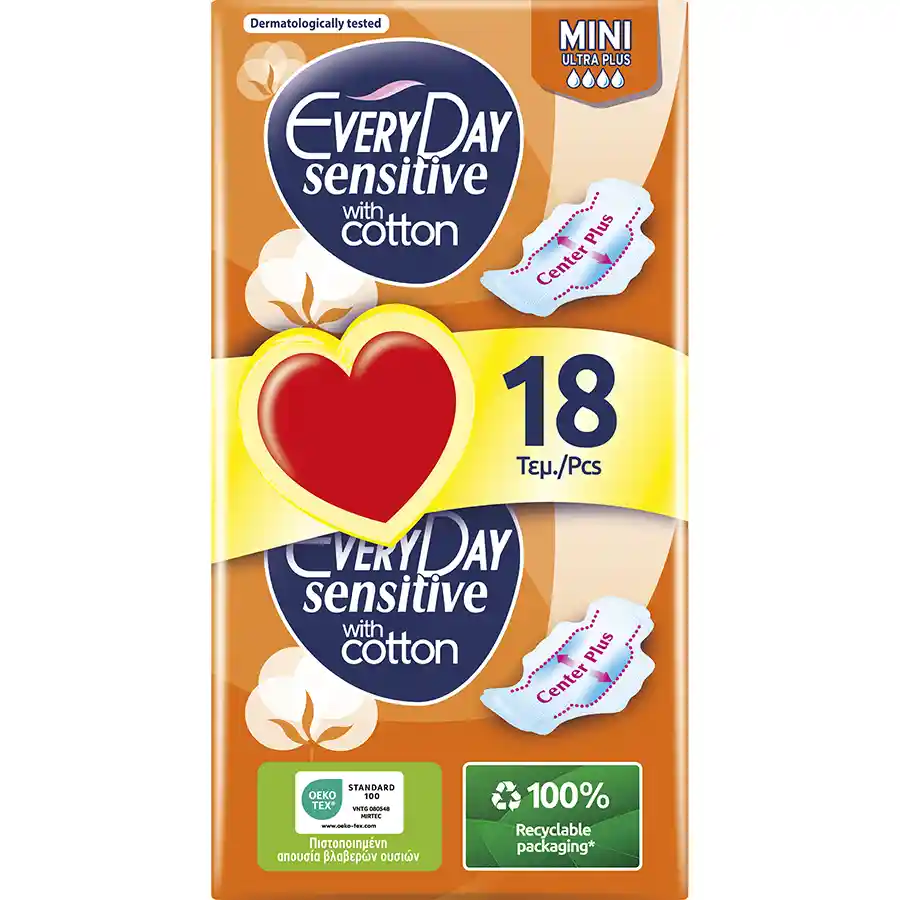 Every Day Σερβιέτες Sensitive Μίνι Ultra Plus Economy 18τεμ.
