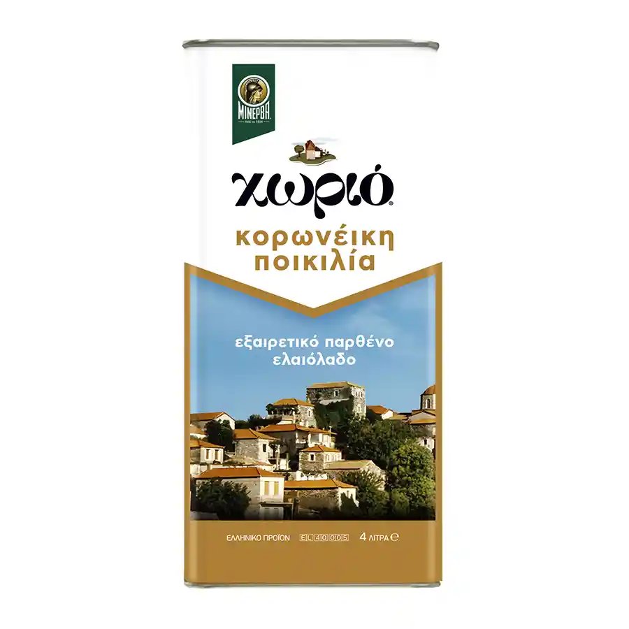Μινέρβα Χωριό Ελαιόλαδο Εξαιρετικό Παρθένο Κορωνέικη Ποικιλία 4lt.