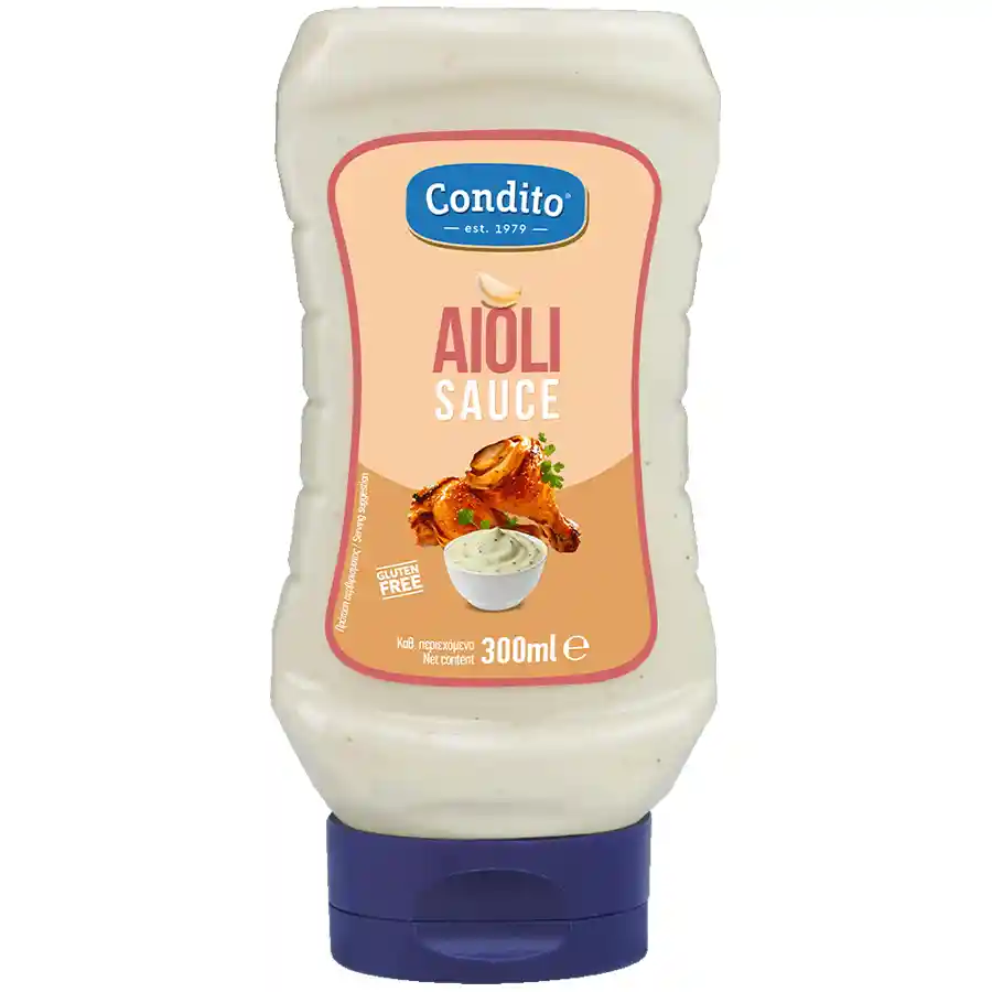 Condito Aioli Sauce Χωρίς Γλουτένη Top Down 300ml. 