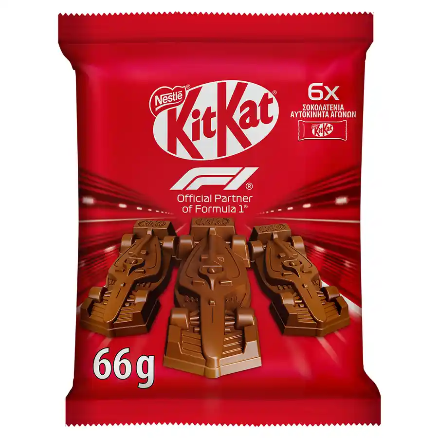 Nestle Kit Kat Γκοφρέτα Icon F1 Mini Cars Pouch 66γρ.