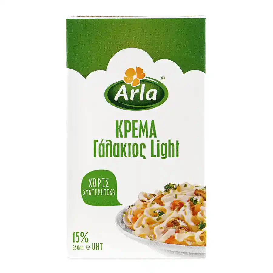 Arla Κρέμα Γάλακτος Light 15% Λιπαρά Χωρίς Γλουτένη 250ml.