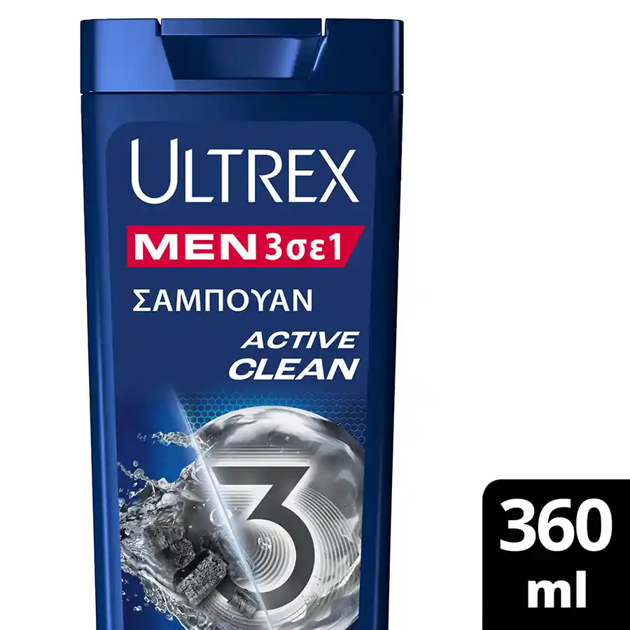 Ultrex Men Active Clean 3 in 1 Shampoo 360 ml