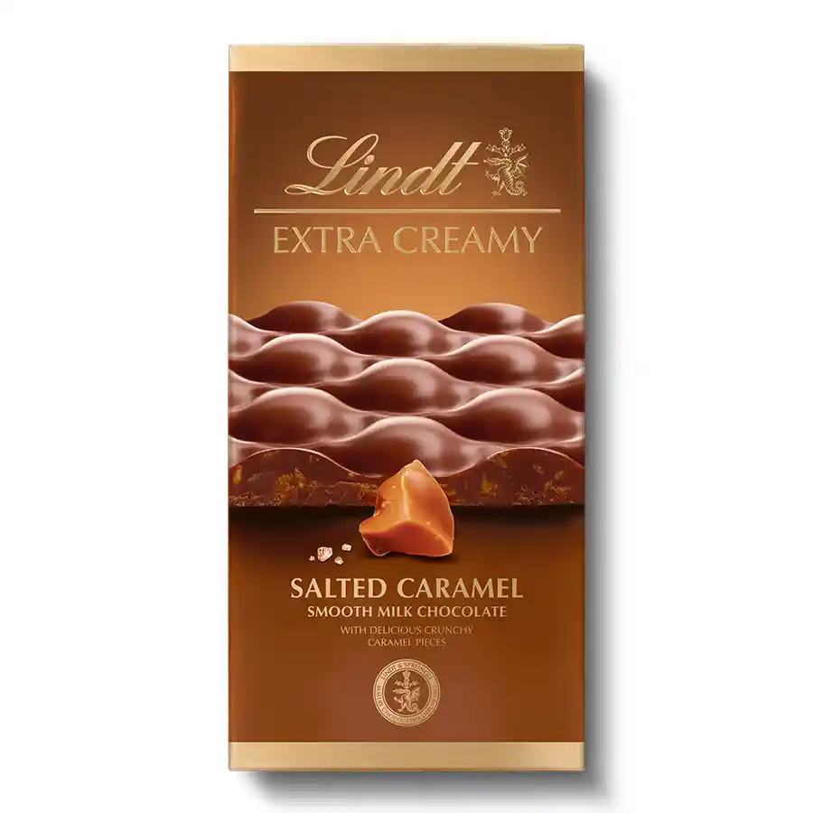 Lindt Σοκολάτα Με Εxtra Κρέμα Σοκολάτα Γάλακτος & Αλατισμένη Καραμέλα 80γρ.