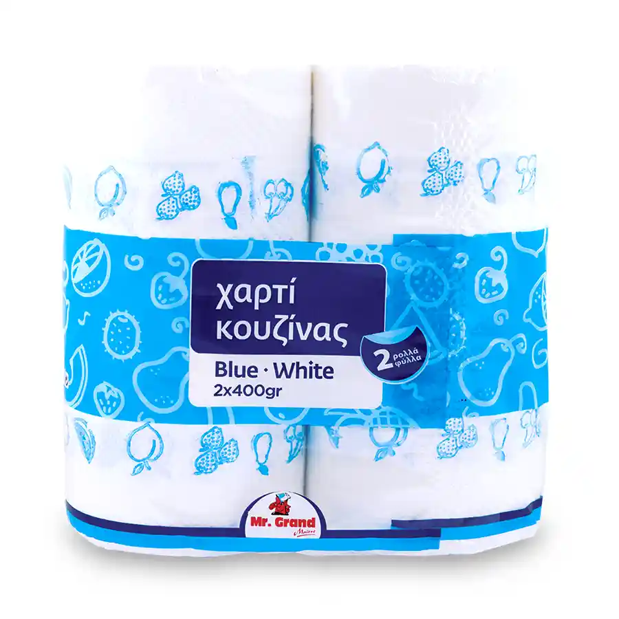 MrGrand Χαρτί Κουζίνας Λευκό 2Φύλλων 2x400γρ. 