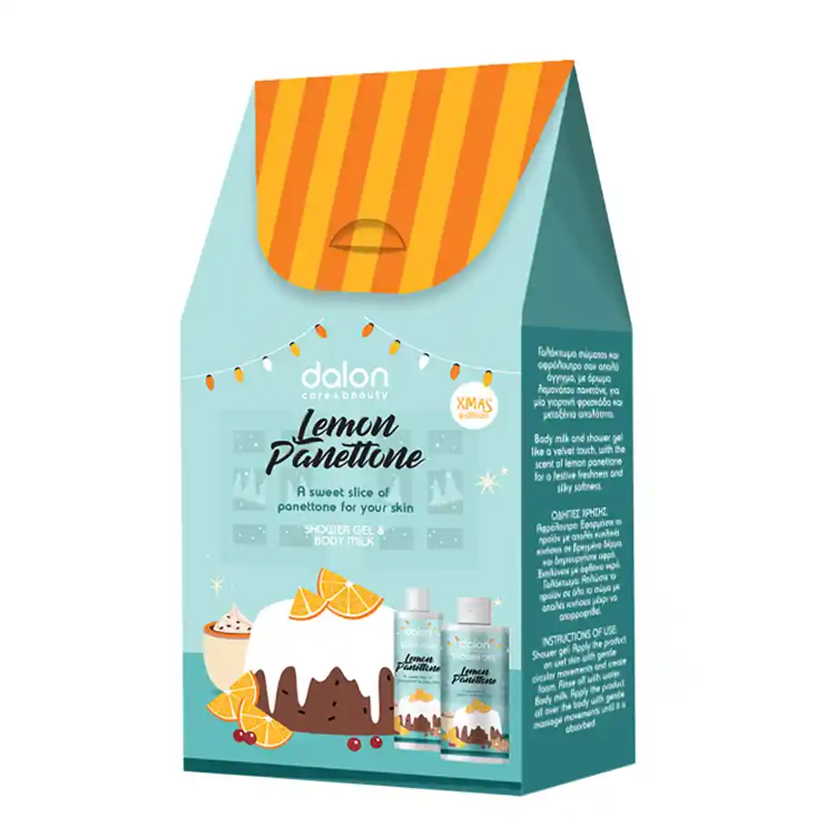 Dalon Xmas Γαλάκτωμα Σώματος Lemon Panettone 200ml. + Dalon Xmas Ντους  Lemon Panettone 300ml.