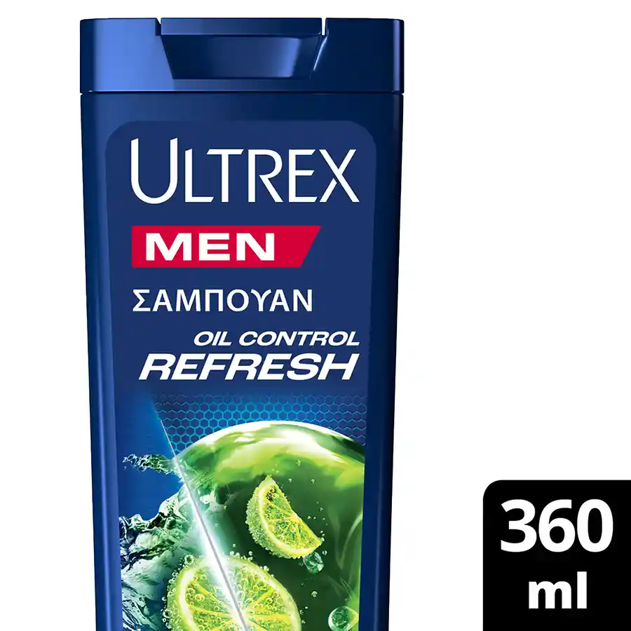 Ultrex Men Σαμπουάν Oil Control Refresh Για Λιπαρά Μαλλιά 360ml. 