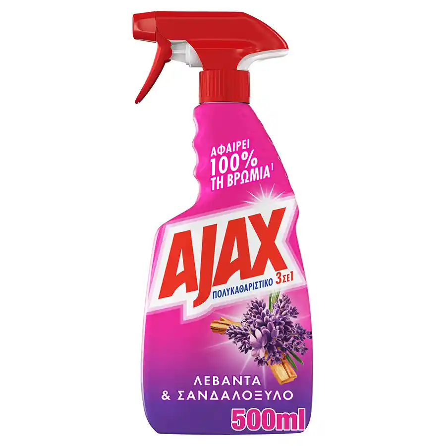 Ajax Relaxing Καθαριστικό Επιφανειών 3σε1 Λεβάντα & Σανδαλόξυλο 500ml.