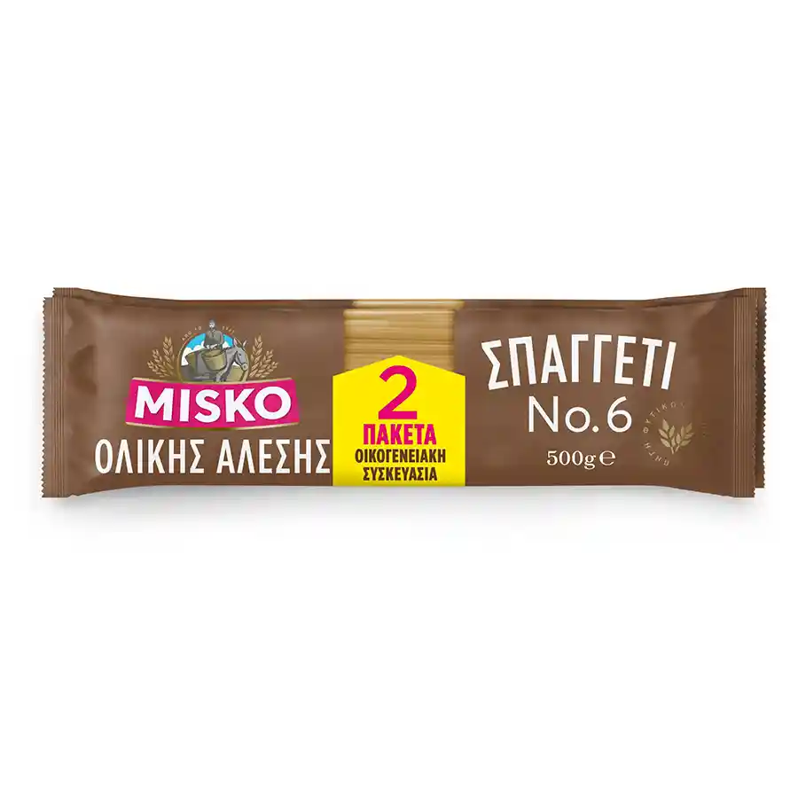 Misko Σπαγγέτι Ολικής Άλεσης Νo6 Οικογενειακή Συσκευασία 2x500γρ.