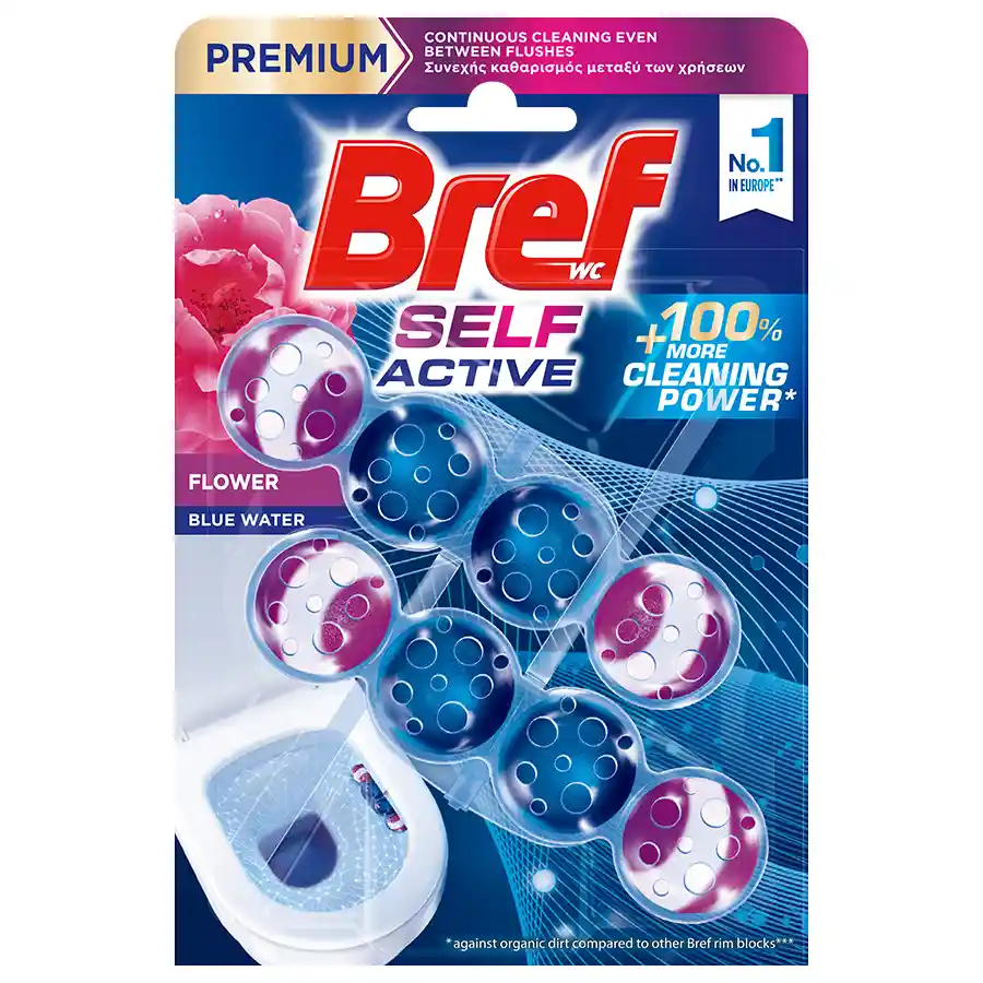 Bref Wc Self Active Μπλοκ Τουαλέτας Flower 2x50γρ.