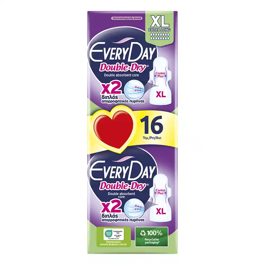 Every Day Hyperdry Σερβιέτες Extra Long Ultra Plus Double Dry Value Pack 16τεμ.