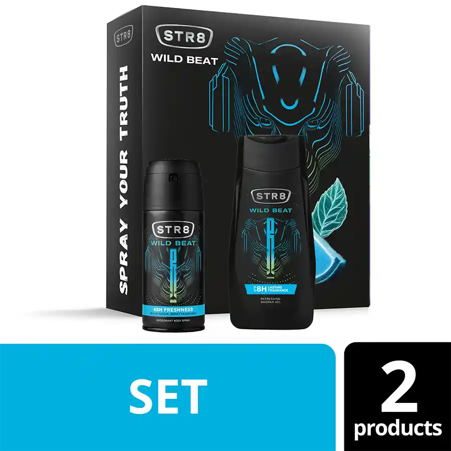 Str8 Αποσμητικό Σπρέι Wild Beat 150ml. +Str8  Ντους Wild Beat  250ml.