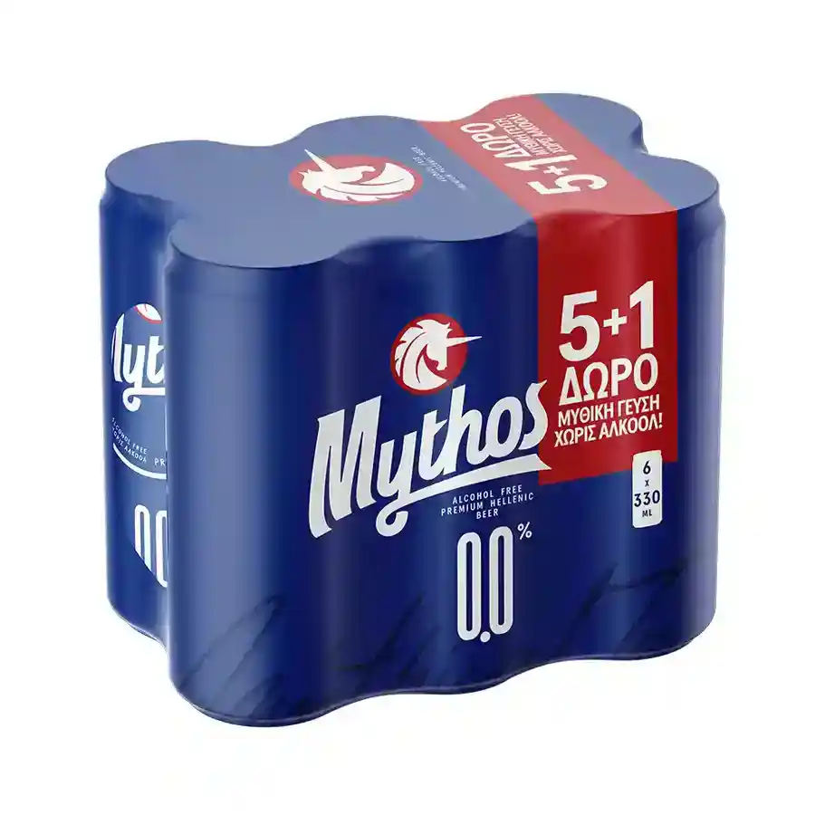 Mythos Μπίρα Χωρίς Αλκοόλ 0,0% 330ml. 5+1 Δώρο