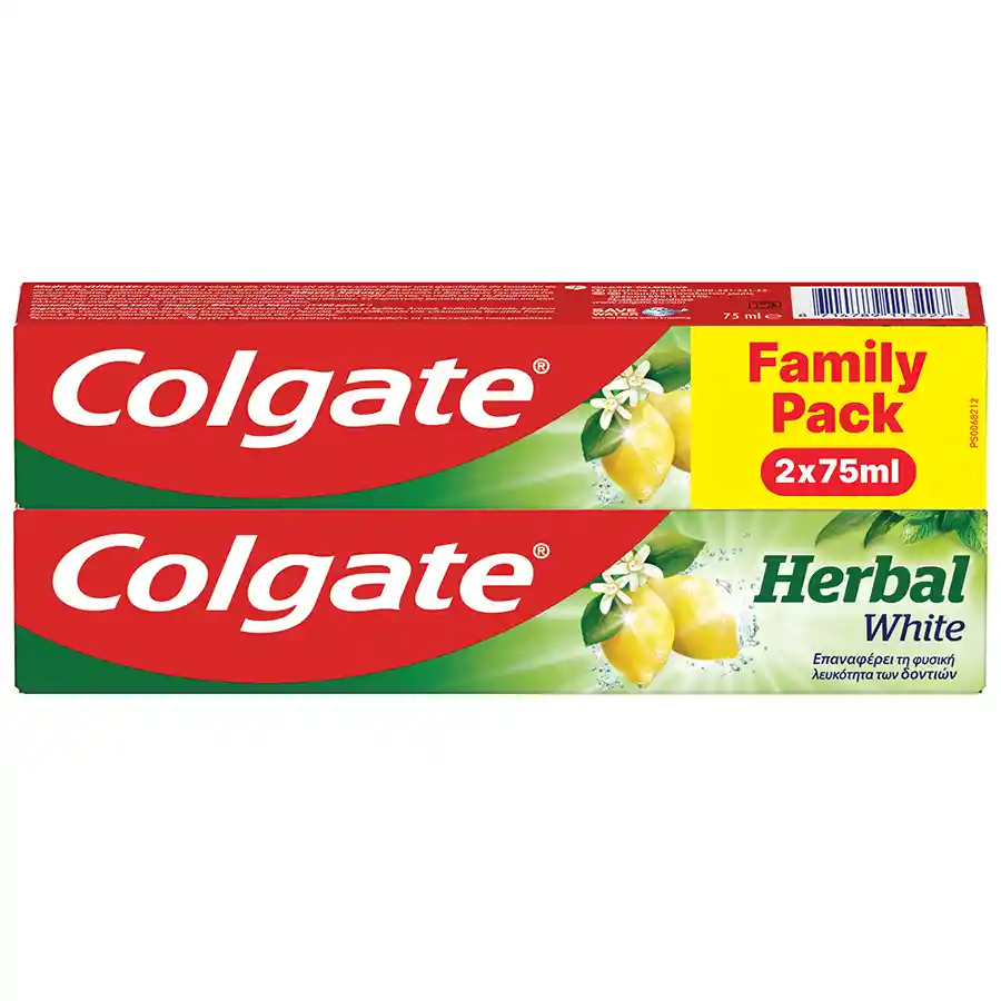 Colgate Herbal White Οδοντόκρεμα Family Pack 2x75ml.