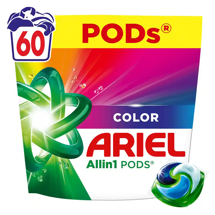 Ariel All In 1 Pods Color Απορρυπαντικό Πλυντηρίου Ρούχων  60τεμ. 1,092kg.