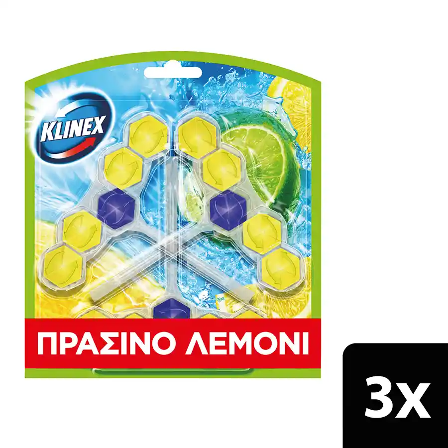 Klinex Wc Μπλοκ Τουαλέτας Πράσινο Λεμόνι 3x50γρ.