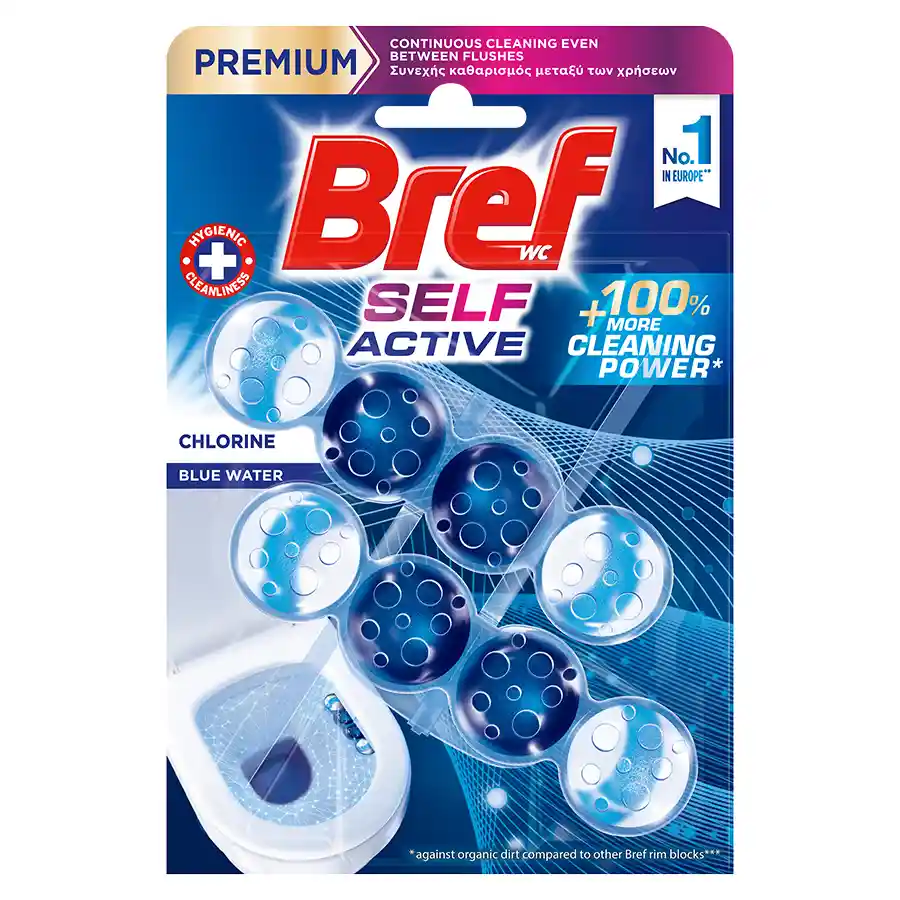 Bref Wc Self Active Μπλοκ Τουαλέτας Chlorine 2x50γρ.