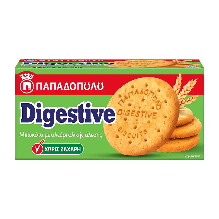 Παπαδοπούλου Digestive Μπισκότα Ολικής Χωρίς Ζάχαρη 250γρ.