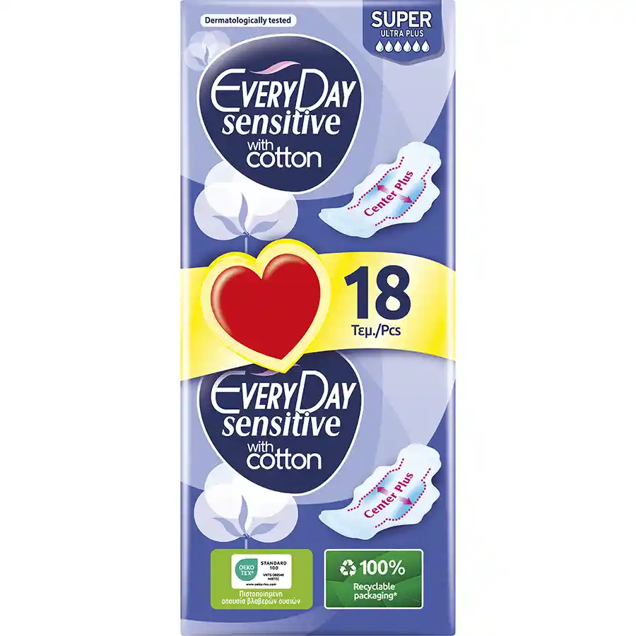 Every Day Sensitive Σερβιέτες Super Ultra Plus Economy 18τεμ.