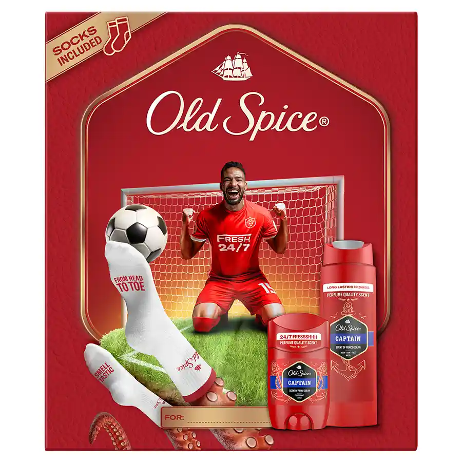 Old Spice Footballer Socks Captain Αποσμητικό Stick 50ml. + Old Spice Footballer Captain Αφρόλουτρο 250ml.
