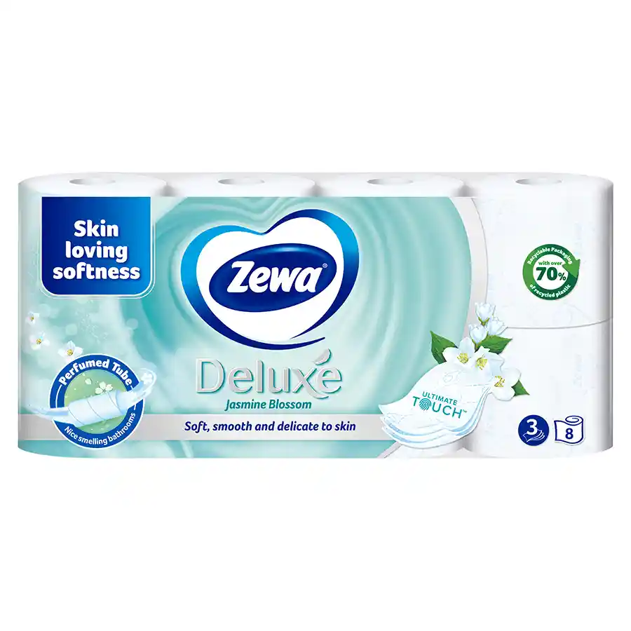 Zewa Deluxe Χαρτί Υγείας Jasmine 3Φύλλων 8τεμ. 704γρ.