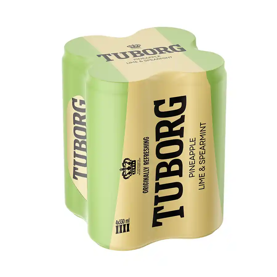 Tuborg Ανανάς Λάιμ & Άρωμα Δυόσμος 4x330ml.