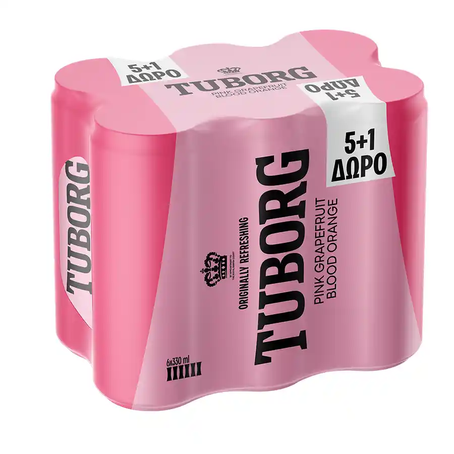 Tuborg Pink Γκρέιπφρουτ Σαγκουίνι 330ml. 5+1Δώρο