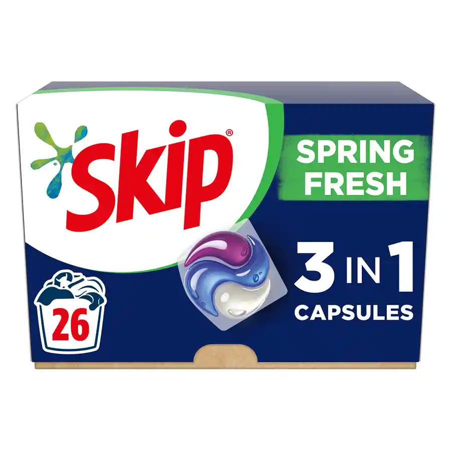 Skip Ultimate Trio Caps Spring Fresh Απορρυπαντικό Πλυντηρίου Ρούχων 26τεμ.